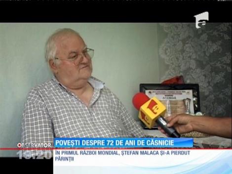 Doi bunici din Vaslui au sărbătorit 72 de ani de căsnicie
