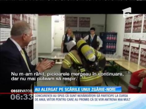 Sute de sportivi s-au întrecut pe scările unui zgârie-nori din Frankfurt