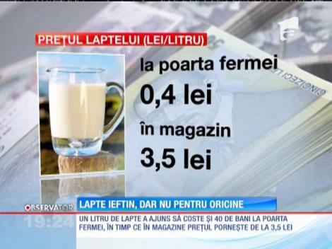 Laptele s-a ieftinit doar la poarta fermei, nu și pe raft