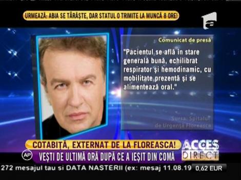 Gabriel Cotabiţă, externat de la Spitalul de Urgenţă Floreasca