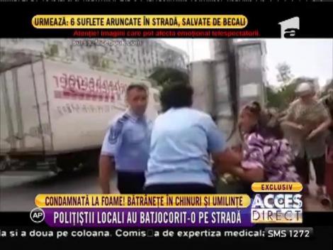 Bătrână chinuită și umilită de doi poliţişti locali!