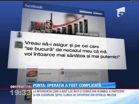 Victor Ponta, primul mesaj după ce a fost operat
