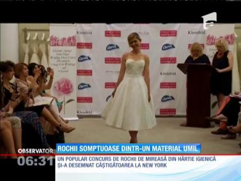 Rochii de mireasă din hârtie igienică