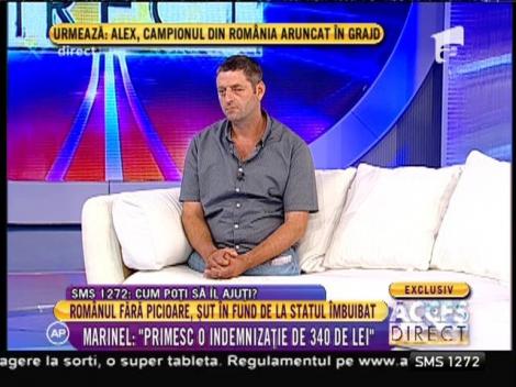 Marinel, bărbatul fără picioare: "Când am văzut că nu am picioare am intrat în comă!"