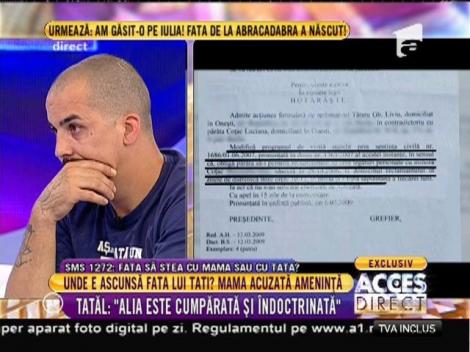 Liviu, tatăl lăsat fără fiică: ”Alia este cumpărată și îndoctrinată”