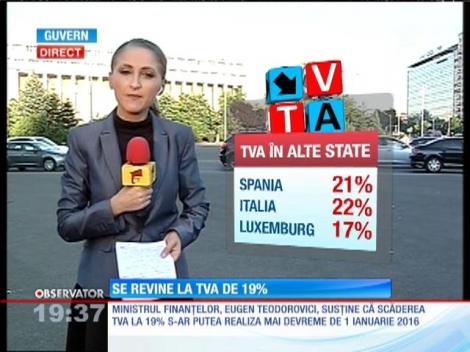 TVA s-ar putea reduce de la 24 la 19 la sută chiar din acest an