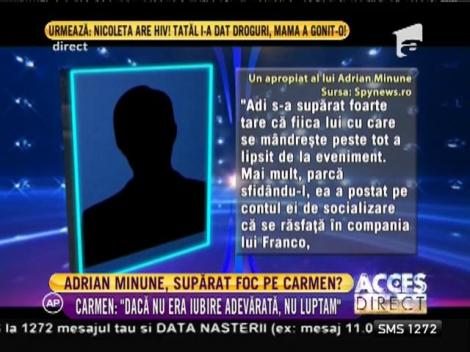Probleme în familia lui Adrian Minune! Carmen, fiica artistului, s-a îndepărtat din nou de cei dragi