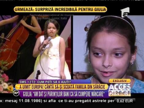 A uimit Europa! Cântă să-şi scoată familie din sărăcie! Giulia a câştigat premiul întâi la festivalul San Remo