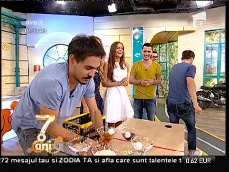 Popescu și Flick au luat parte la provocarea paharelor buclucașe, la Neatza!