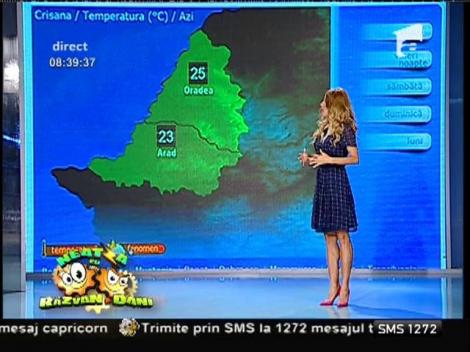 Weekend ploios în majoritatea zonelor țării! Vremea, cu Flavia Mihășan!