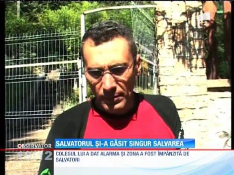 Dan Bistriceanu, un scafandru din Gorj, a stat două ore în apă, în peştera de lângă  Mănăstirea Tismana