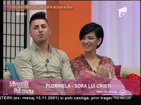 Florinela, sora lui Cristi: Se iubesc. Par foarte îndrăgostiţi! Sper să funcţioneze relaţia lor!