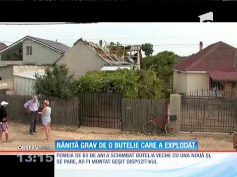 O femeie din Valu lui Traian, judeţul Constanţa, rănită grav de o butelie care a explodat