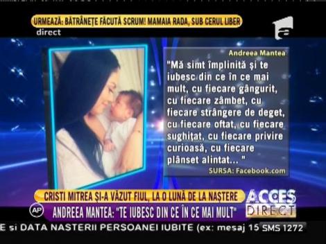 Cristi Mitrea și-a văzut fiul, la o lună de la nașterea Andreei Mantea