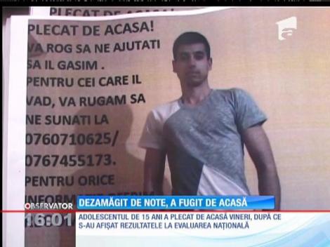 Dezamăgit de notele de la examenul de evaluare, a fugit de acasă