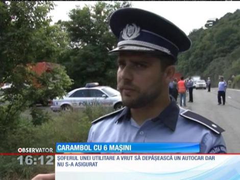 Carambol cu 6 mașini pe DN7, între Deva şi Arad