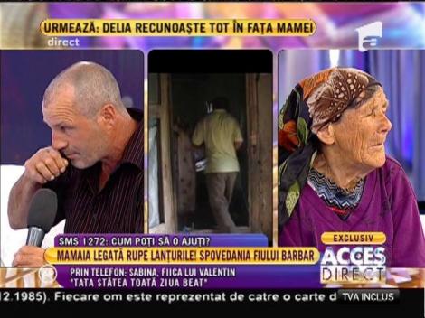 Bunica ţinută legată de fiul ei, ajutată de Gigi Becali