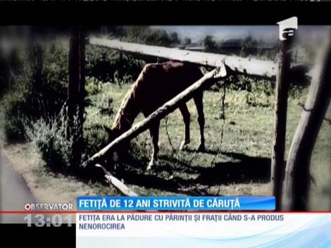 O copilă de 12 ani, strivită de o căruţă