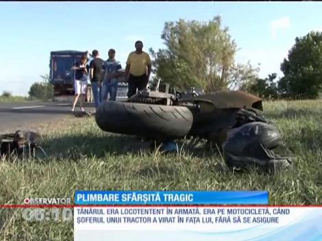 Un locotentent de 26 de ani şi-a pierdut viaţa la plimbare cu motocicleta