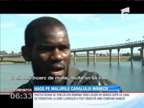 Protestele salariaţilor de la compania franceză de feriboturi My Ferry Link au paralizat circulaţia rutieră pe ambele maluri ale Canalului Mânecii