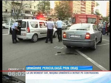 Urmărire periculoasă prin oraș. Totul s-a terminat cu un accident