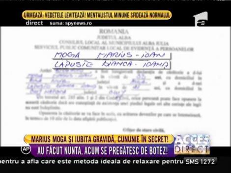 Marius Moga și iubita lui însărcinată s-au căsătorit în secret!