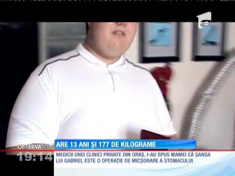 Update / O şansă pentru Gabi, copilul de 13 ani care are 177 de kilograme