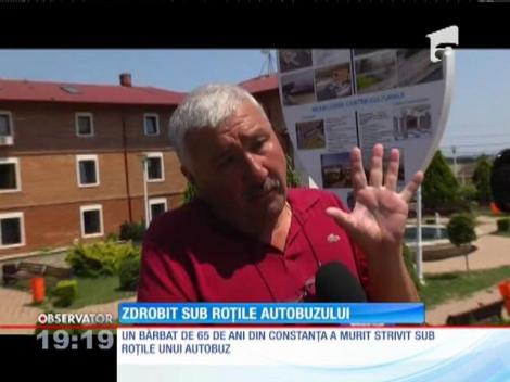 Bărbat zdrobit sub roţile autobuzului
