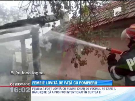 Pompierii au salvat o femeie din mâinile bătăușe ale unui vecin