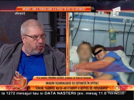 Imagini scandaloase cu Gabriel Cotabiță în spital. Un cadru medical s-a pozat în pat cu artistul!