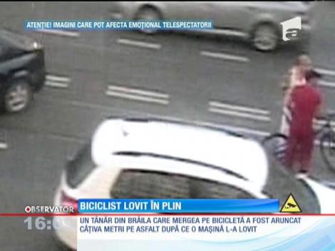 Biciclist lovit în plin de o maşină, în Brăila