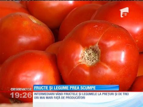 Fructele şi legumele vândute la preţ triplu de intermediari