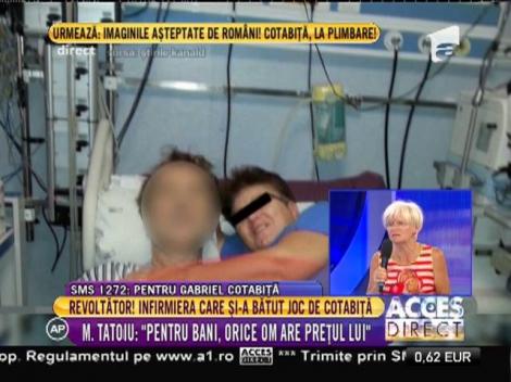 O infirmieră s-a aruncat în pat peste Gabi Cotabiţă şi s-a fotografiat cu el