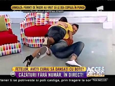 Răzvan Botezatu, căzături fără număr, în direct!