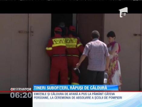 Doi tineri subofiţeri au fost răpuşi de căldură în timpul ceremoniei de absolvire a Şcolii de Pompieri