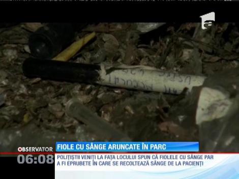 Mai multe fiole cu sânge, dar şi ace folosite au fost descoperite într-un parc din Brăila
