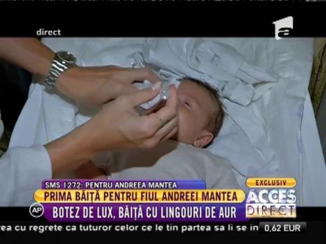 Acces Direct. Prima băiță pentru fiul Andreei Mantea! David a fost scăldat în lapte, miere și aur