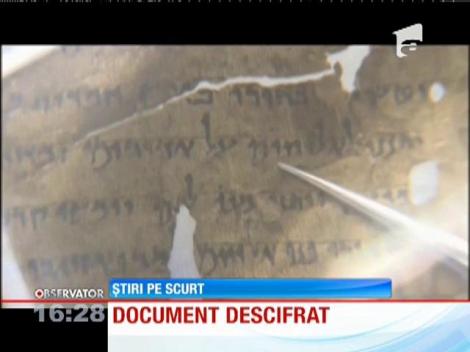 Un document vechi de 1.500 de ani a fost descifrat