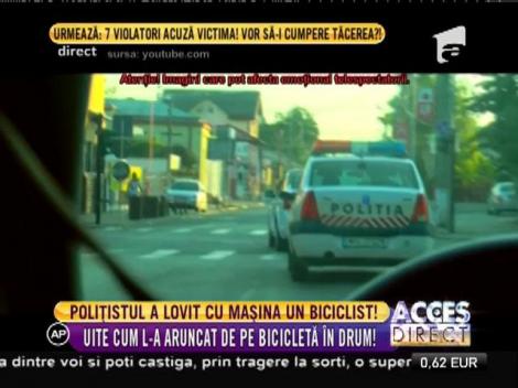 Un polițist a lovit cu mașina un biciclist