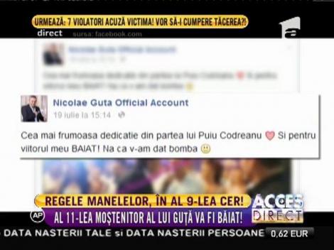 Nicolae Guță va mai avea un băiat