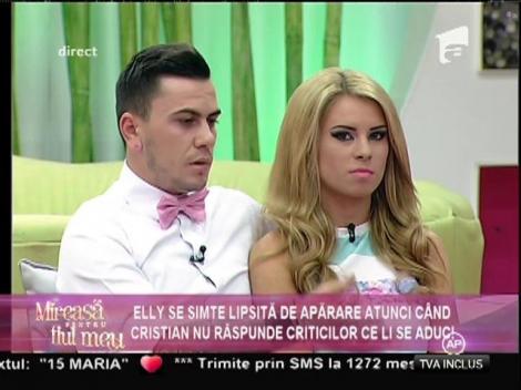 Elly, dezamăgită de faptul că Cristian nu răspunde acuzaţiilor care li se aduc