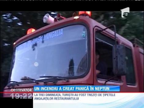 Incendiu puternic în staţiunea Neptun
