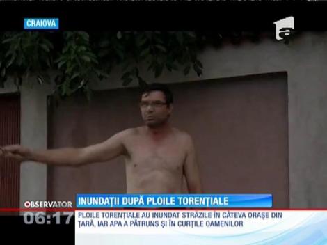 Craiova s-a transformat într-o mică Veneţie după o ploaie torenţială