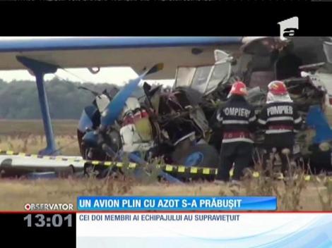 Un avion plin cu azot s-a prăbuşit în această dimineaţă în judeţul Brăila