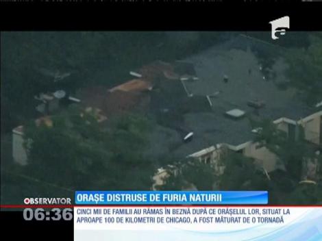 Natura face ravagii în Statele Unite!  O tornadă a măturat un oraş situat în apropiere de Chicago