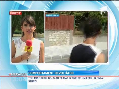 Trei minori din Dej umilesc un om al străzii