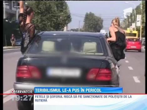 Teribilism extrem în Constanţa. Două tinere au ieşit pe geamurile maşinii, în plin trafic