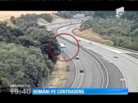 Un șofer de TIR din România, prins în timp ce conducea pe contranses pe o autostradă din Marea Britanie!