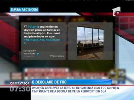 Un avion a luat foc înainte de decolare pe un aeroport din SUA