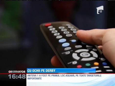 Antena 1, pe primul loc pe toate cele trei targeturi importante: naţional, comercial şi urban